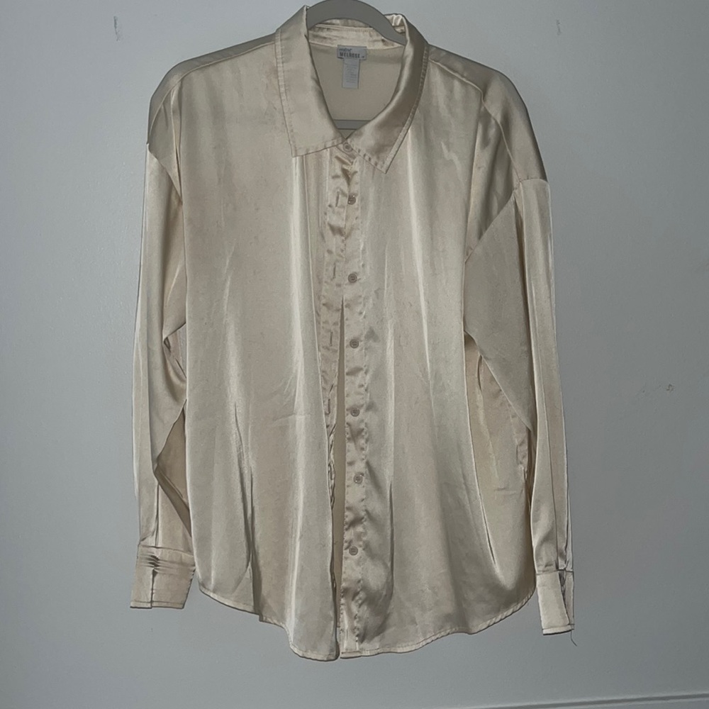 Cream Button Down Blouse